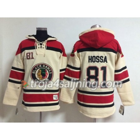 Chicago Blackhawks Marian Hossa 81 Vit Sawyer Hooded Sweatshirt - Herr